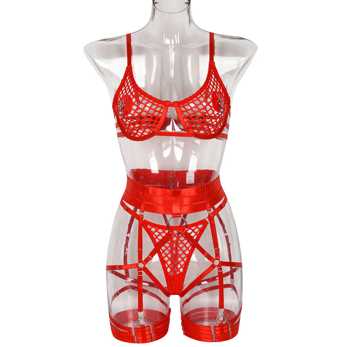 Sexy perspective garter belt five-piece set