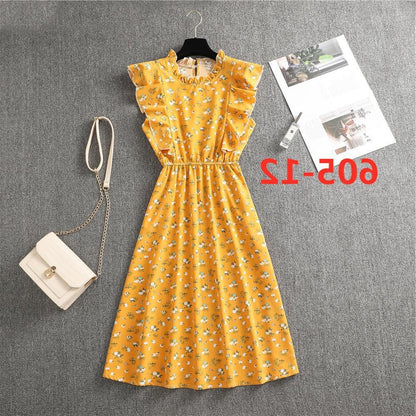 Dress summer polka dot chiffon skirt European and American loose and versatile mid-length skirt