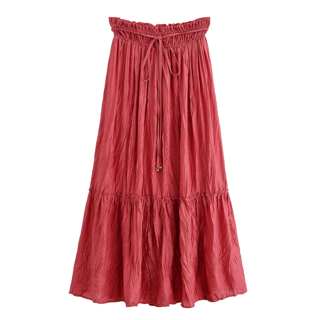 Women's pleated short top+pleated skirt set