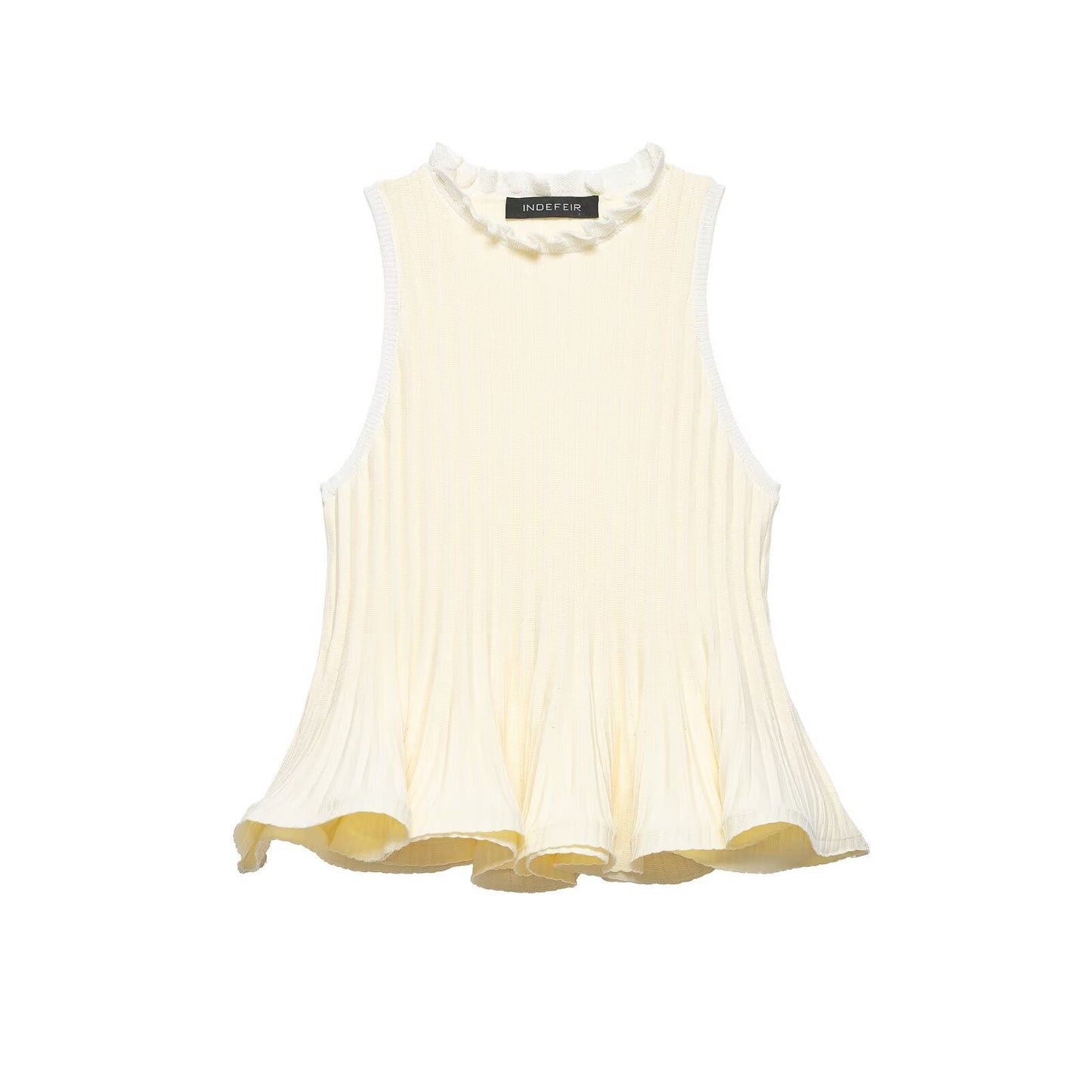 Ribbed knit short skirt style hem top