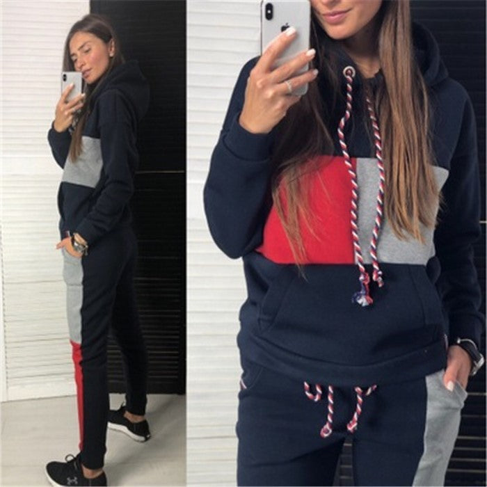 Eeuropees dames casual set met kleurblokken