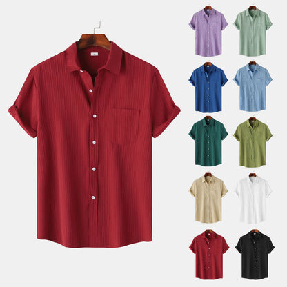 Mens Short Sleeve Lapel Shirt