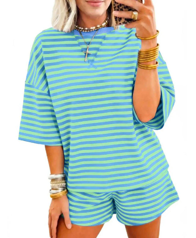 Women's Striped Knit Two-Piece Set