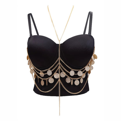 Sequined Strapless  with Tassel Detail for Women Summer Wear