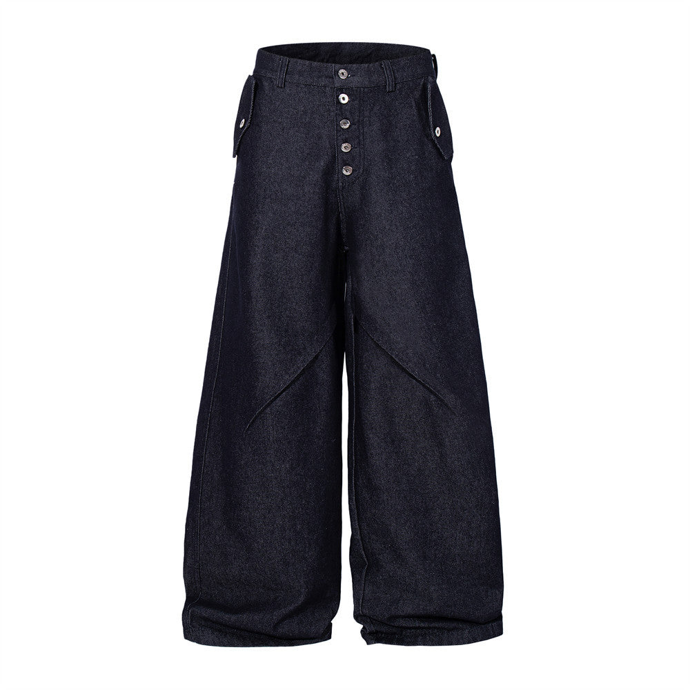 Mens Denim Wide Leg Pants
