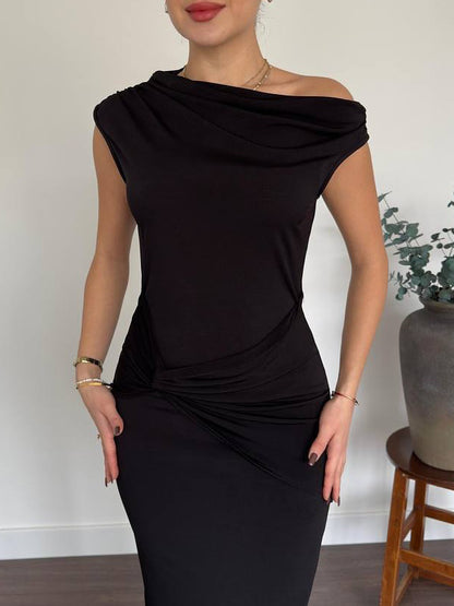Zwarte off-shoulder twistjurk
