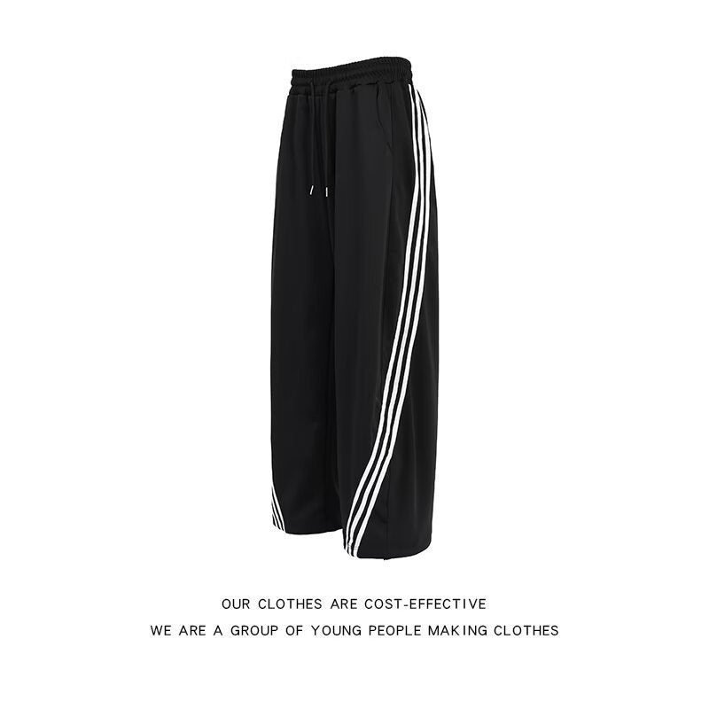 Spring and summer design sense loose wide leg curved knife pants
