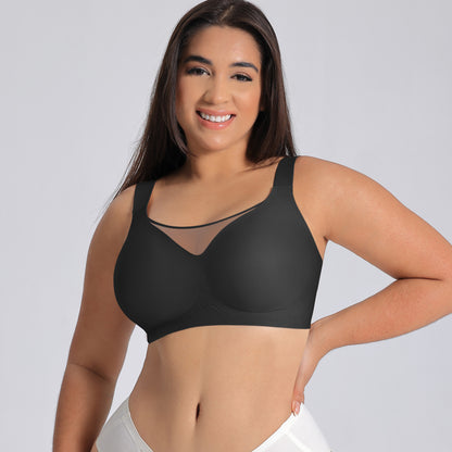 Plus Size Women's Bra with Large Cup Gathered, Breathable Mesh Customization