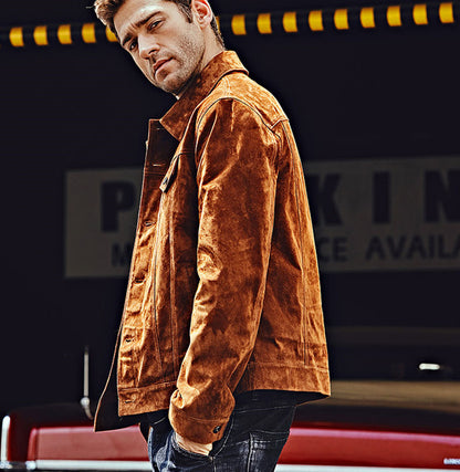 Amerikaans Leren Bikerjack Voor Heren