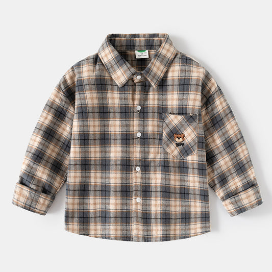 Casual shirt met lange mouwen voor jongens met cartoonletters