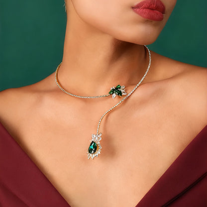 Leaf Motif Luxury Zircon Clavicle Necklace