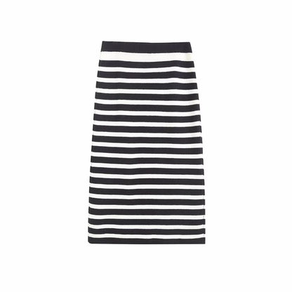 TRAF Women Skirt Sets Fashion Striped Knitted Cardigan Sweater+Mini Skirts Long Sleeve Casual Female clothing 2 pieces set
