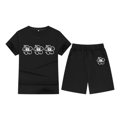 Meisjes katoenen T-shirt met korte mouwen en shorts