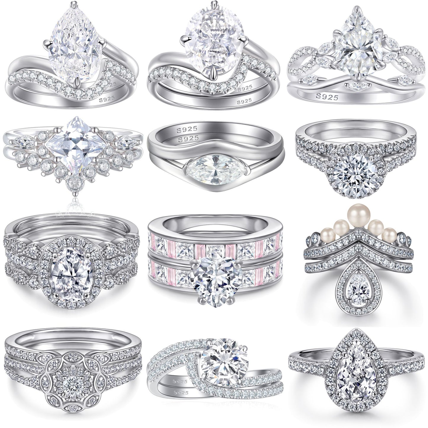 Stapelbare ring van sterling zilver met zirkonia