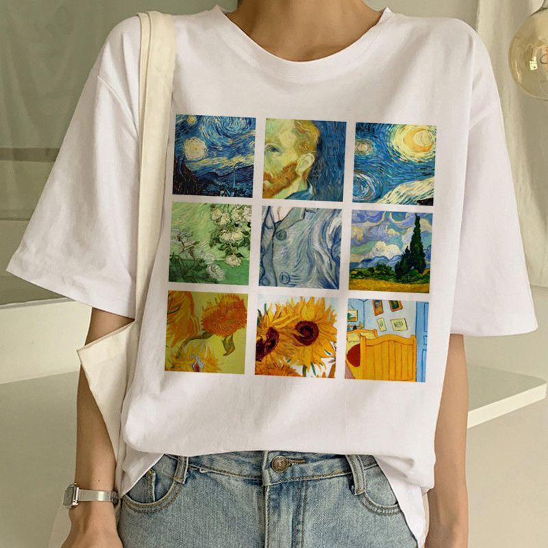 Van Gogh T-shirt Kunstschilderij T-shirt Dames