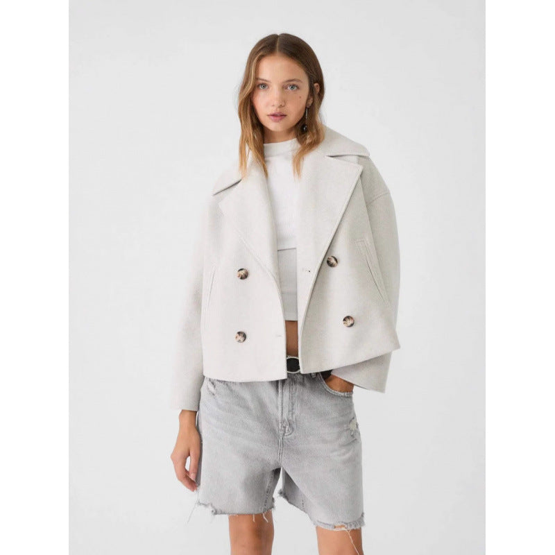 Amerikaans Double-breasted Revers Oversized Blazerjas