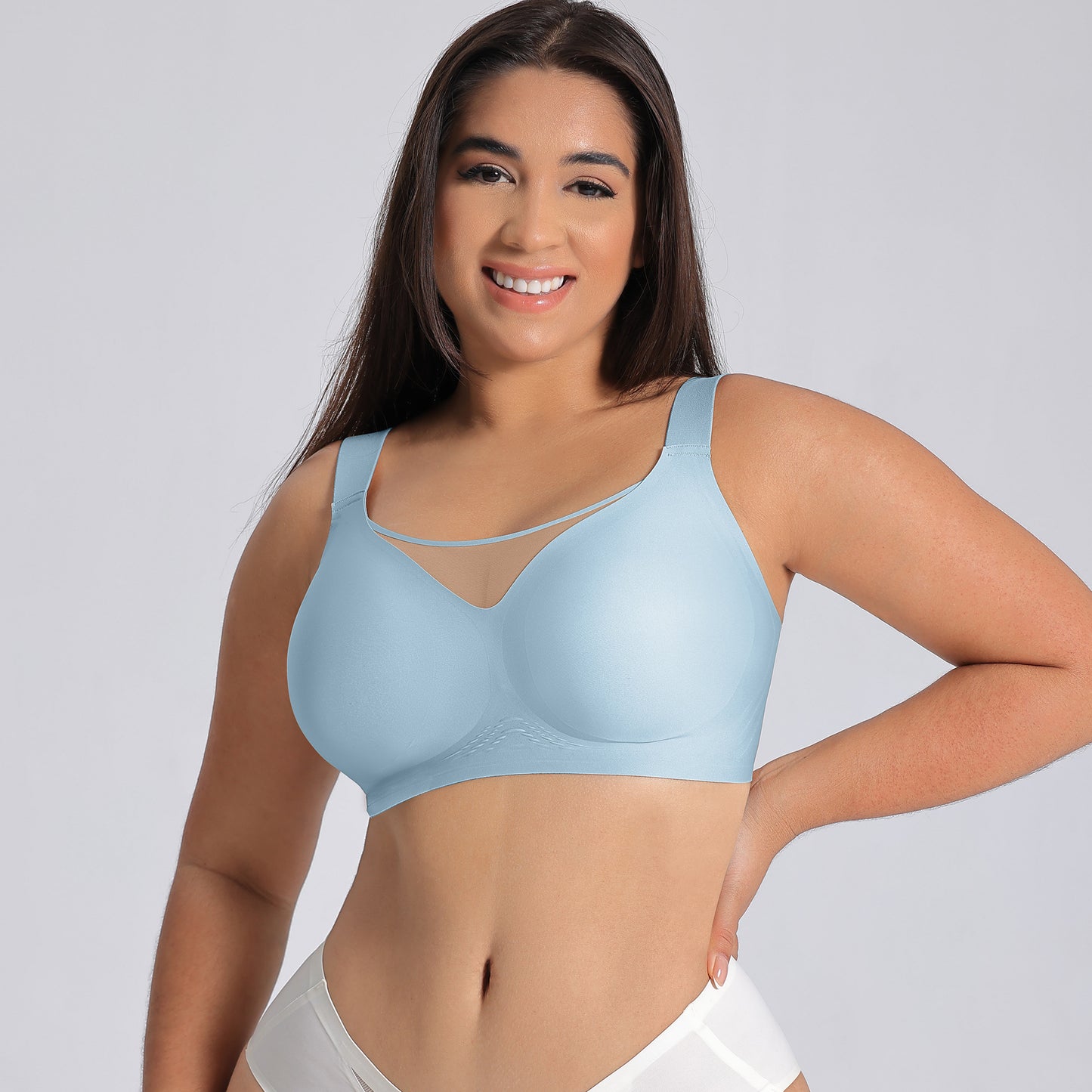 Plus Size Women's Bra with Large Cup Gathered, Breathable Mesh Customization