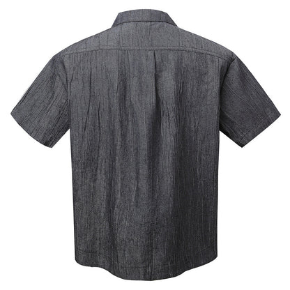 Polo Collar Short Sleeve Shirt Summer Loose Collar Shirt Men