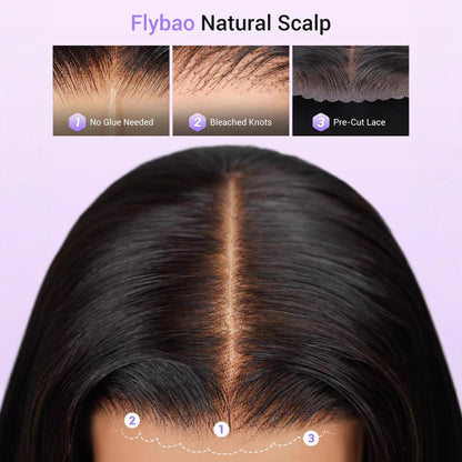 Long Straight Lace Front Wig with Natural Hairline