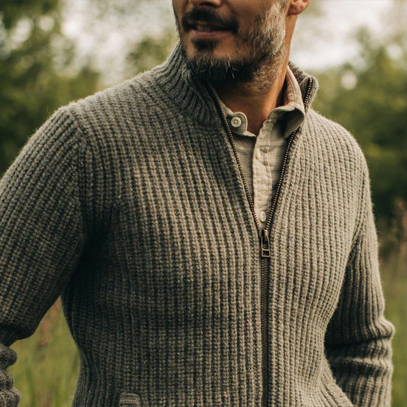 Europese en Amerikaanse wollen retro vest met rits heren