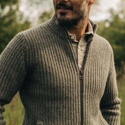 Europese en Amerikaanse wollen retro vest met rits heren