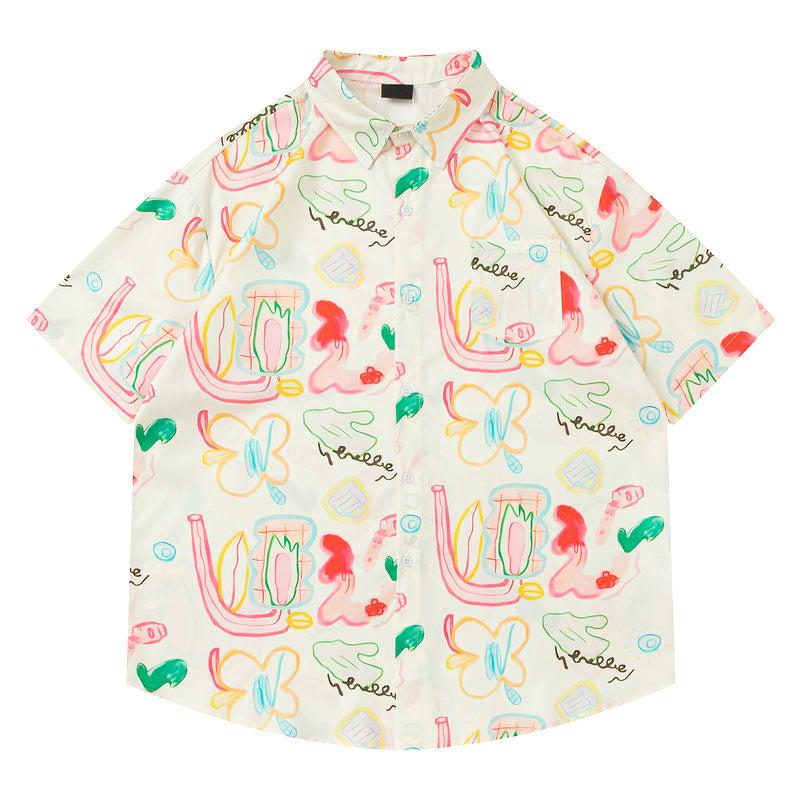 Short Sleeve Shirt Unisex Summer Slimming Youthful