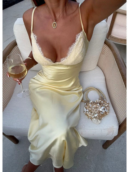 Elegant Satin Mermaid Party Dress