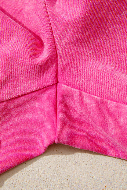 Mineraalgewassen shorts met elastische tailleband en trekkoord