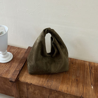 Women Suede Dumpling Bag Vintage Retro Handbag