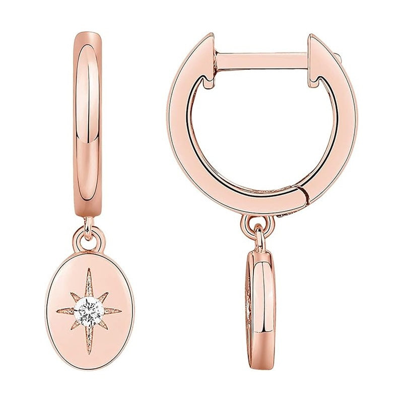 Brass Electroplated Zircon Stud Earrings