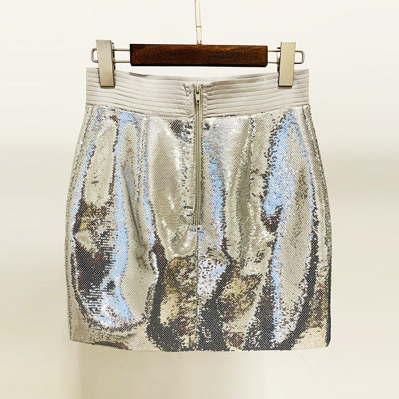 Glanzende pailletten tweedelig set