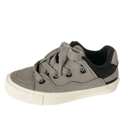 Contrasterende unisex sneakers met ronde neus