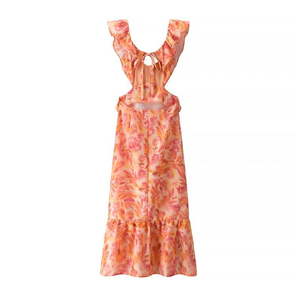 Elegant Layered Decorative Midi Dress for  Women