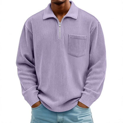 Zipper long sleeved pullover top