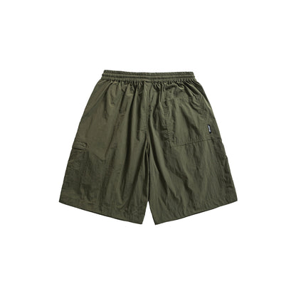 Simple Solid Color Quick-Dry Shorts for Men, Loose Casual Sports Five-Quarter Pants