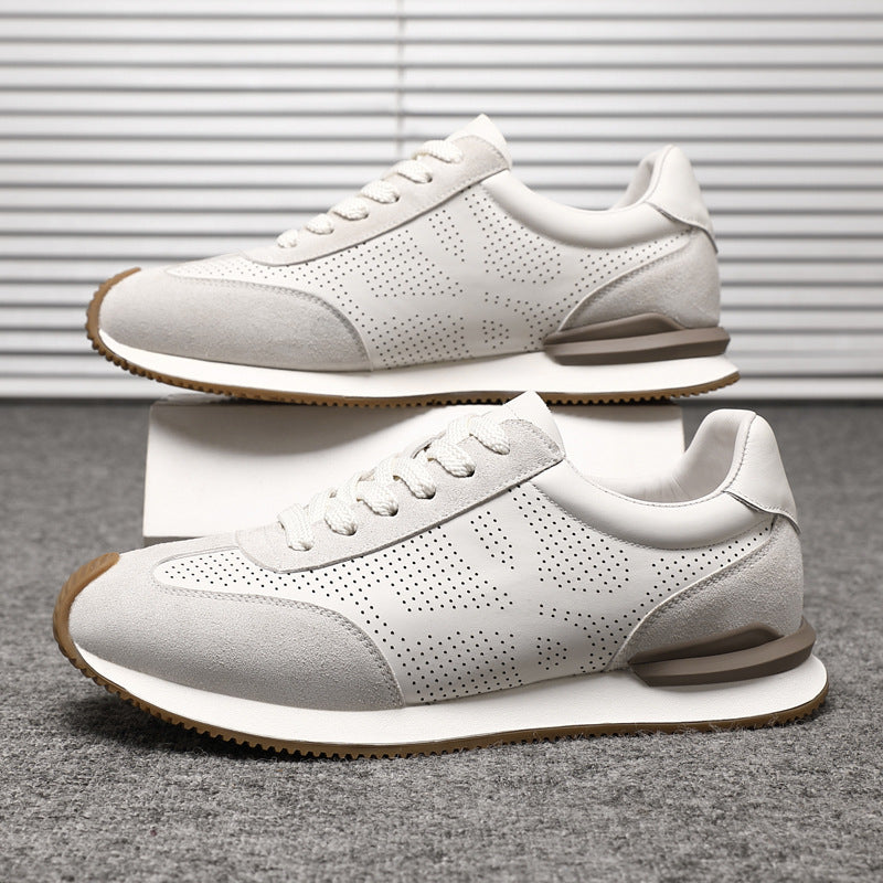First layer cowhide white shoes