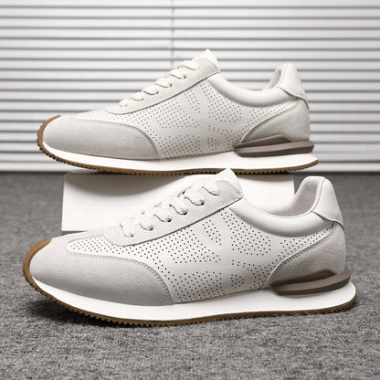 First layer cowhide white shoes