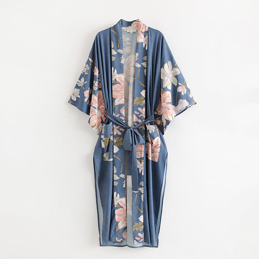 Dames kimono vest met print