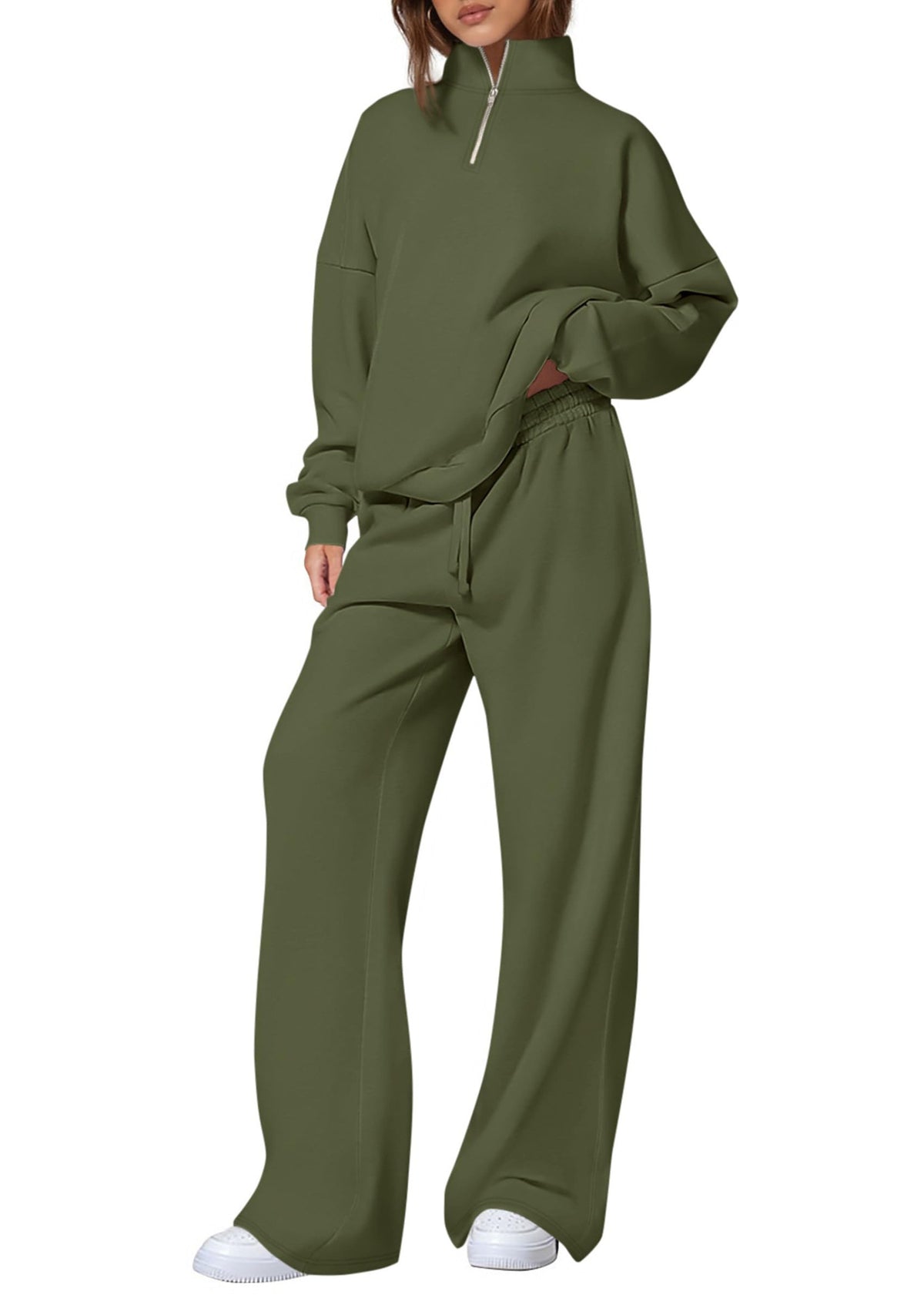 Women's Half-Zip Sweatshirt and Pants Set