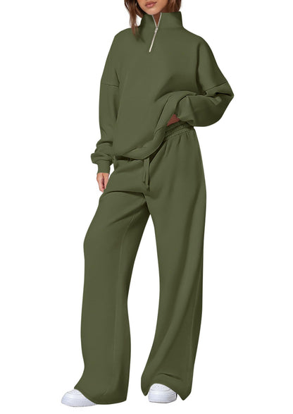 Women's Half-Zip Sweatshirt and Pants Set