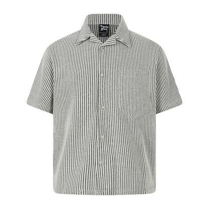 Striped loose short sleeved shirt