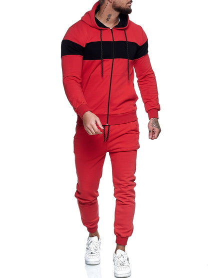 Heren Casual Trainingsset Met Kleurblok