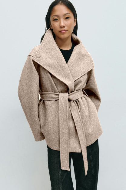 Women's Stand Collar Double-Sided Wool Coat