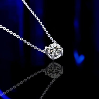 Luxe vierklauw S925 sterling zilveren moissaniet ketting