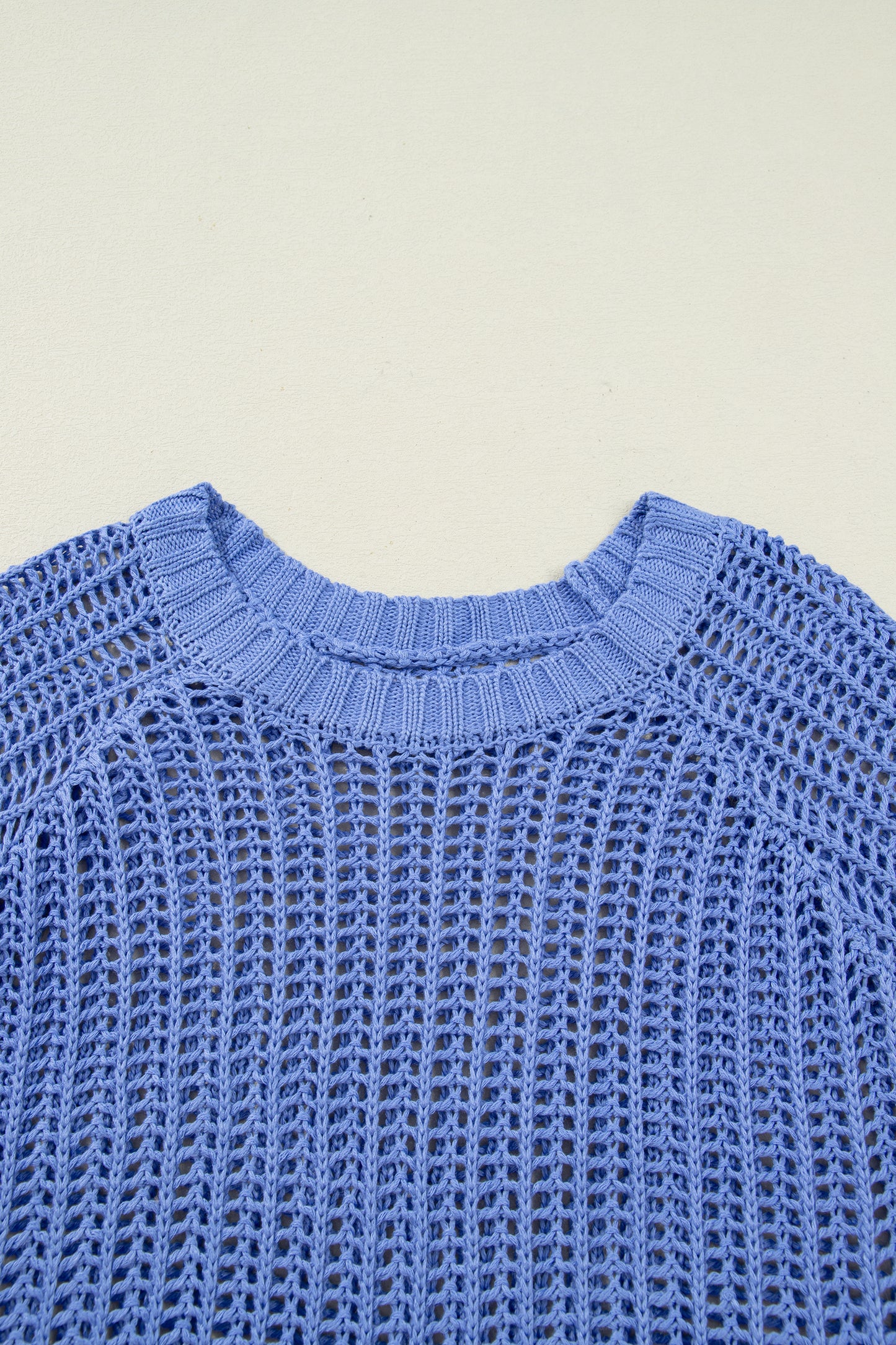 Plus size open gebreide trui met strik en korte mouwen
