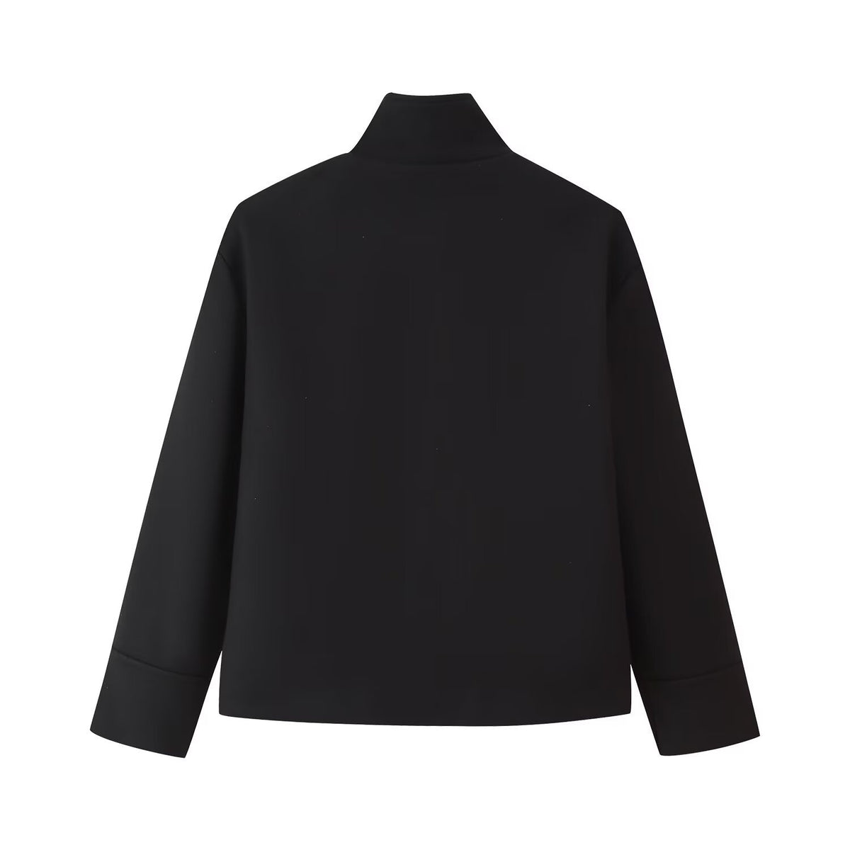 Womens Stand Collar Button Woolen Jacket