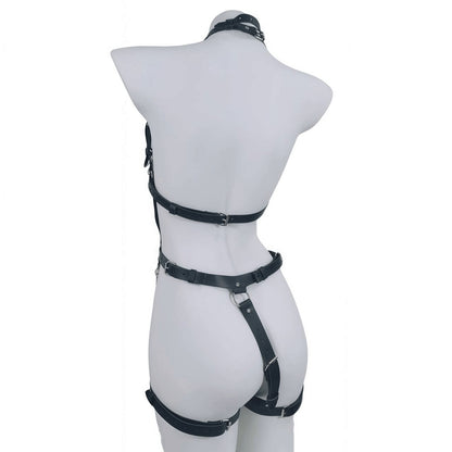 Adjustable Faux Leather Bondage Belt