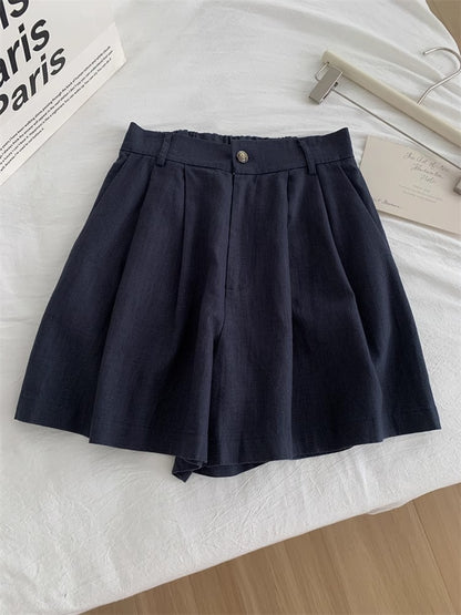 Women's Washed Vintage Linen Cotton Shorts
