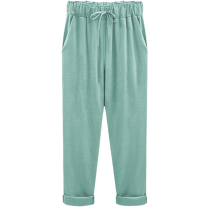 Autumn new pants women's cotton and linen cropped pants