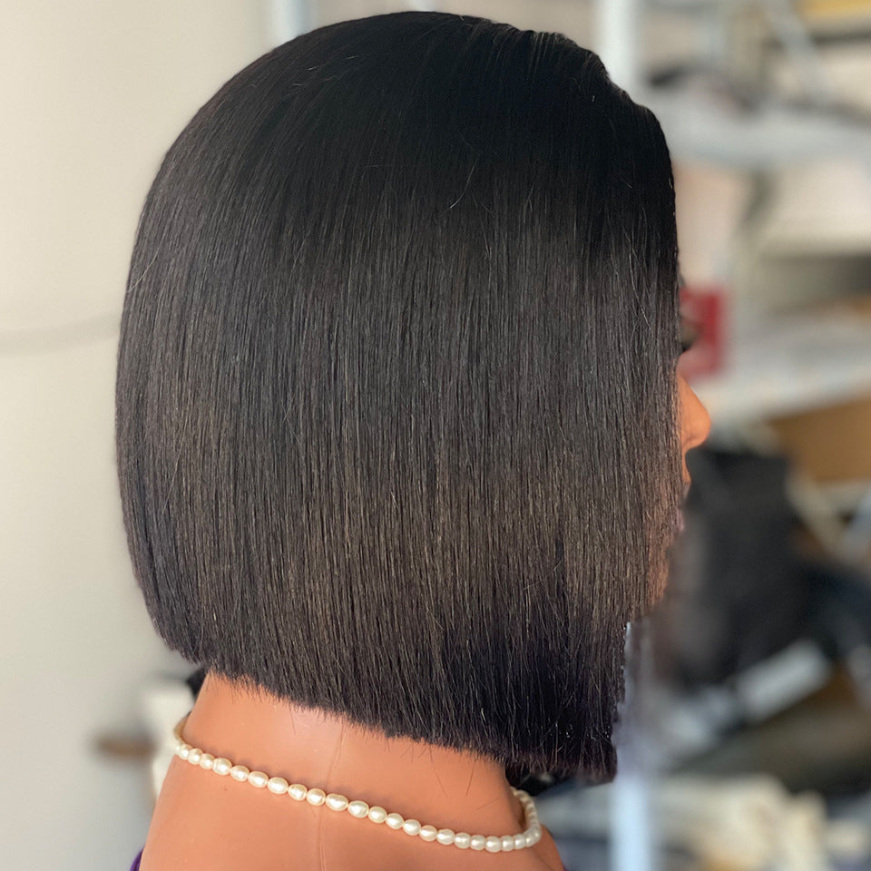 5x5 Bone Straight 8 Inches Human Hair Lace Wig